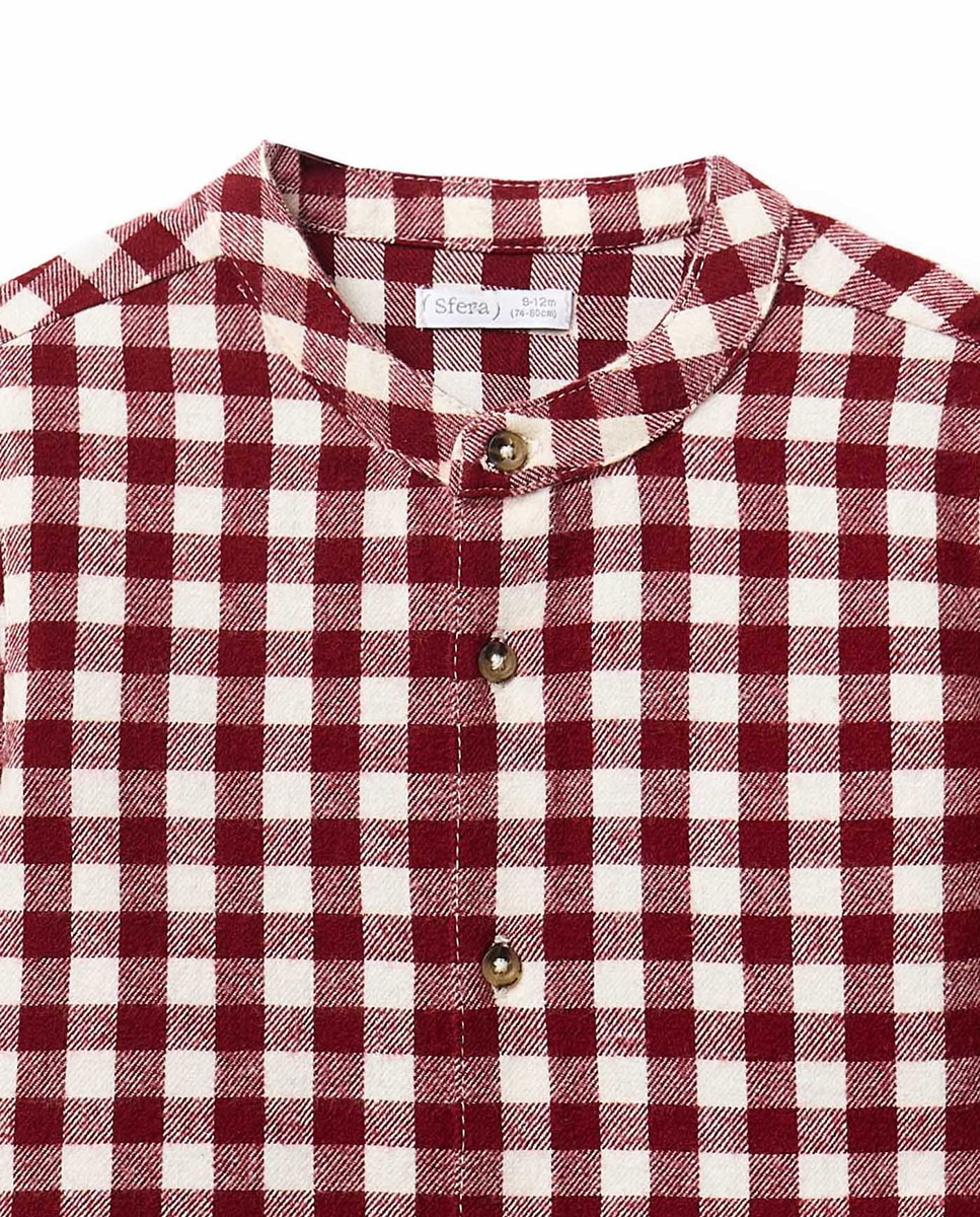 Camisa de Flanela com Vichy 600 Vermelho-2
