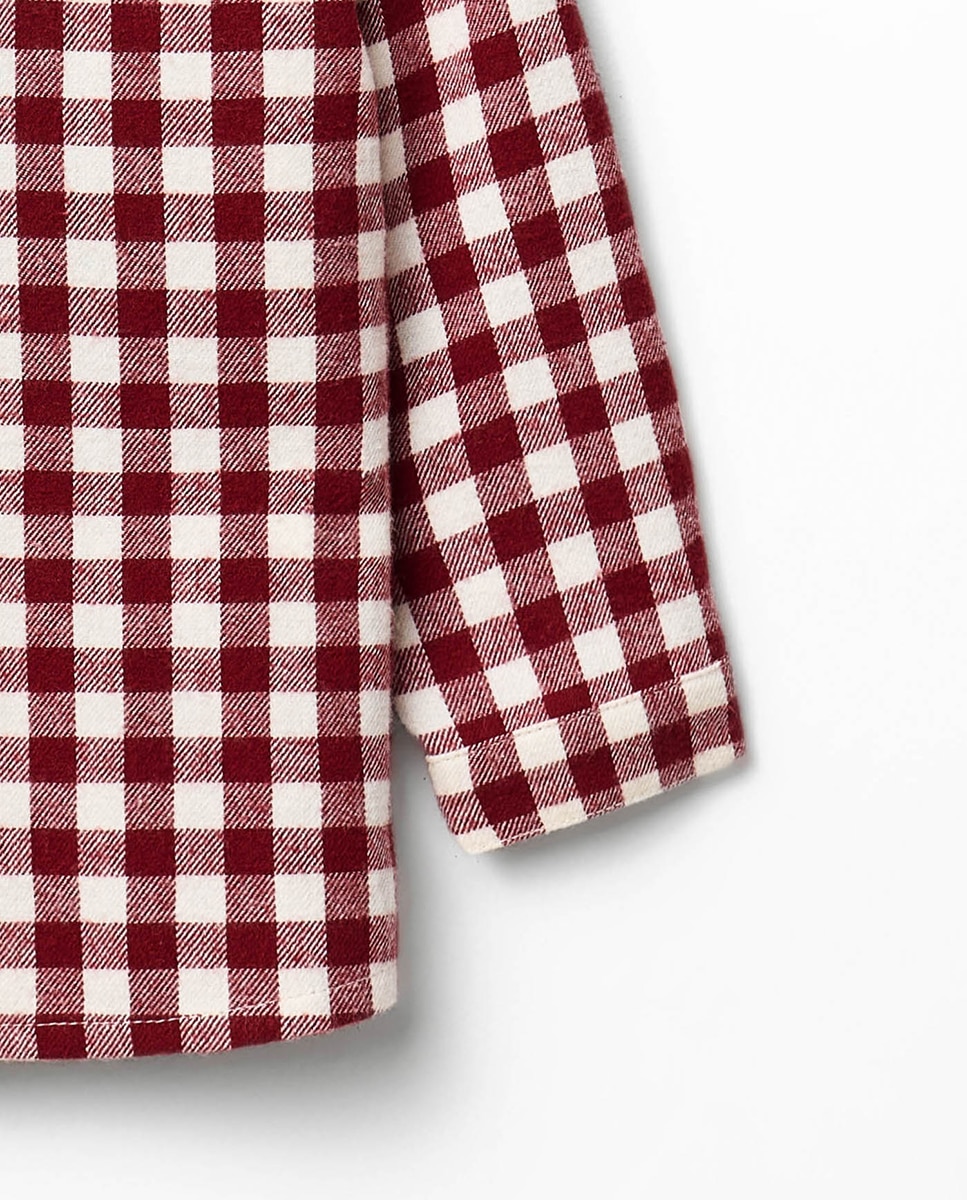 Camisa de Flanela com Vichy 600 Vermelho-3