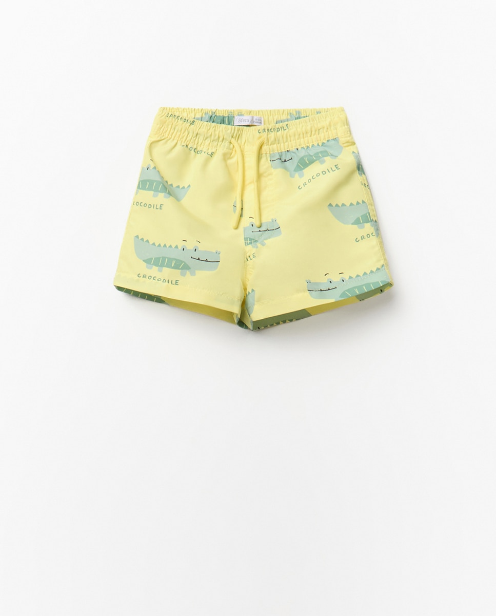 Calções de Banho Crocodilo Sfera Amarelo-1