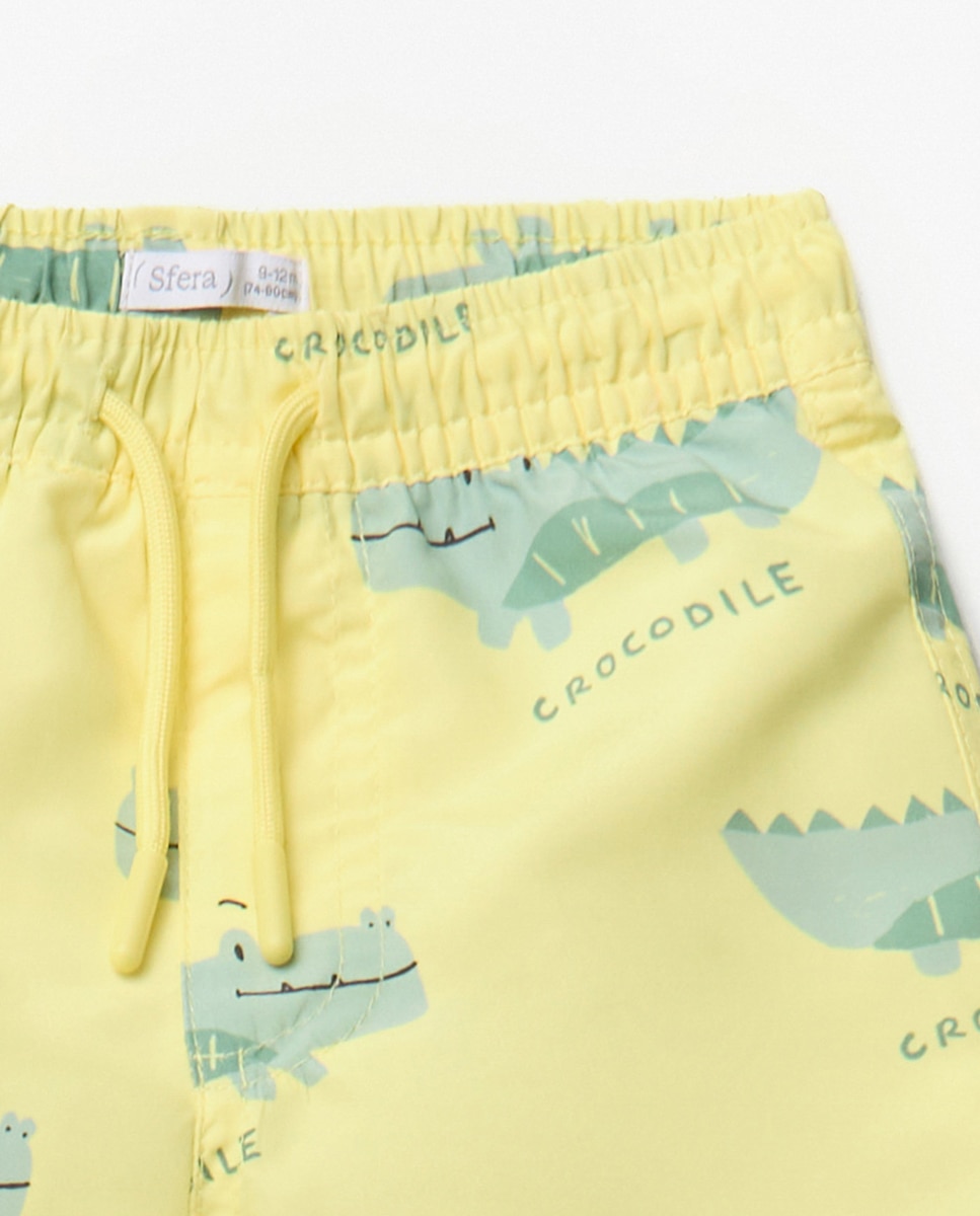 Calções de Banho Crocodilo Sfera Amarelo-2