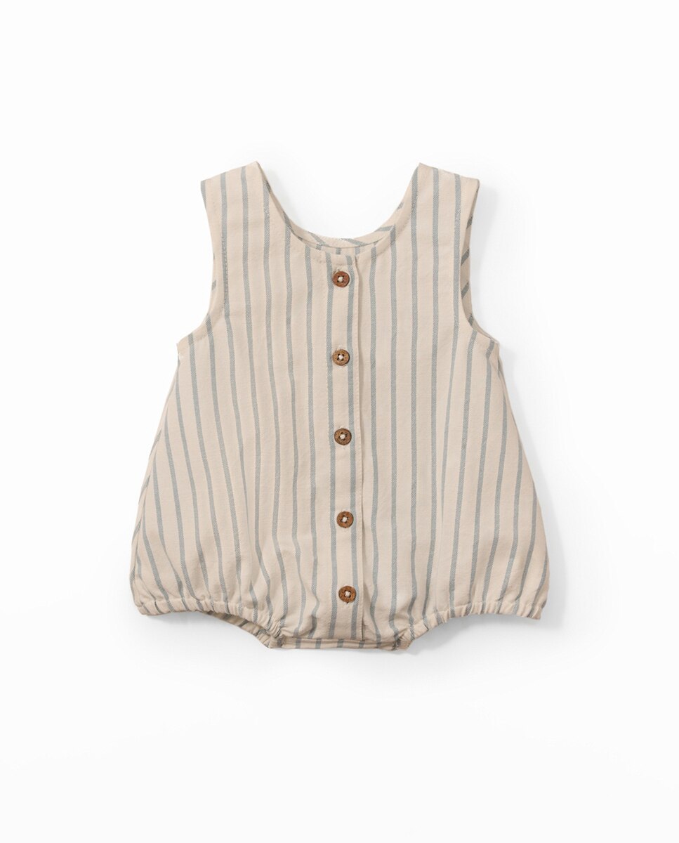 Babygrow de Algodão às Riscas Sfera Azul-2