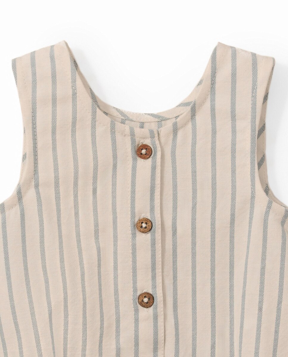 Babygrow de Algodão às Riscas Sfera Azul-3