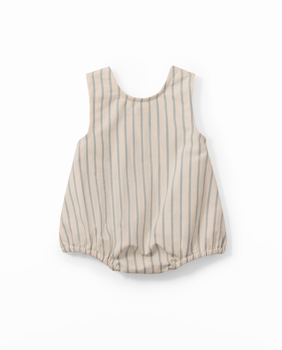 Babygrow de Algodão às Riscas Sfera Azul-4