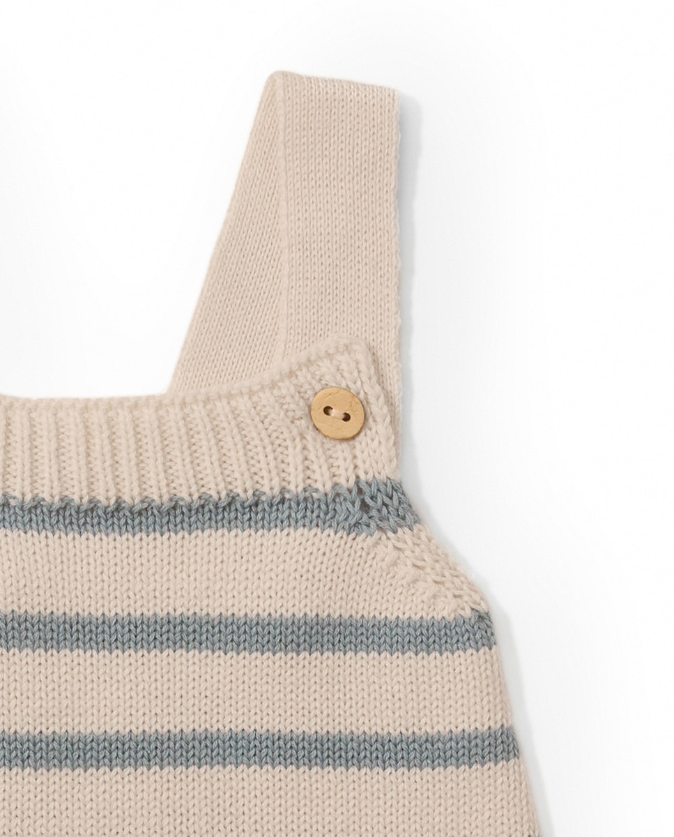 Babygrow de Malha de Algodão Cru-3