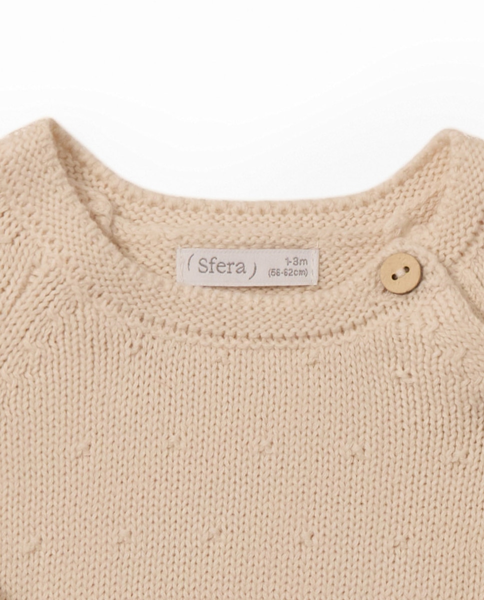 Camisola de Malha de Algodão Sfera Cru-3