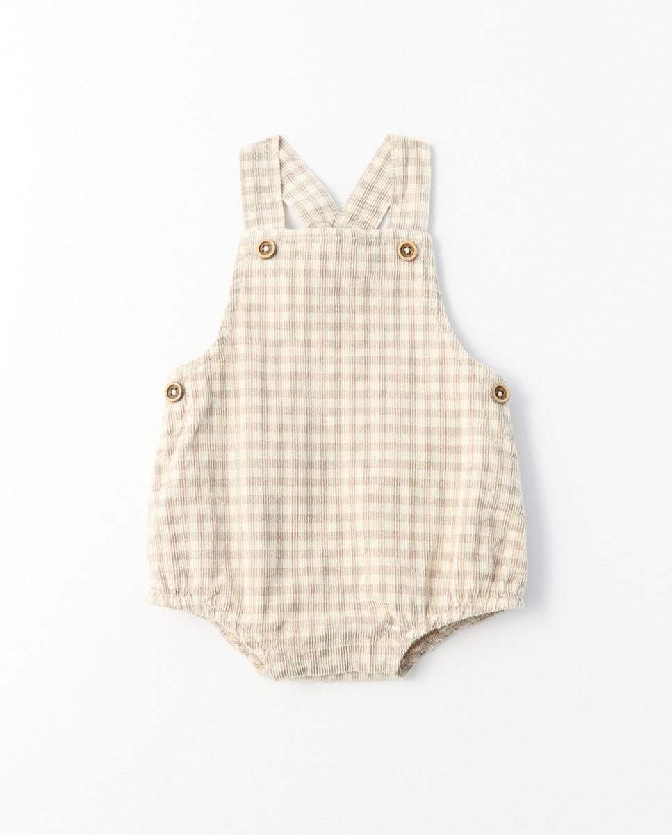 Imagem 0 de Babygrow com Jardineiras em Bombazina Fina com Vichy
