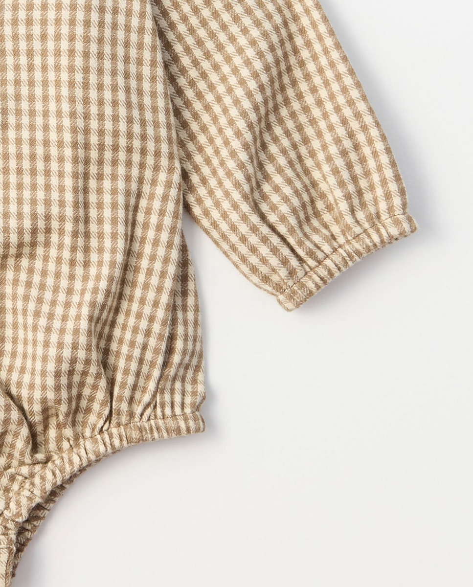 Babygrow de Flanela de Bebé Bege-4