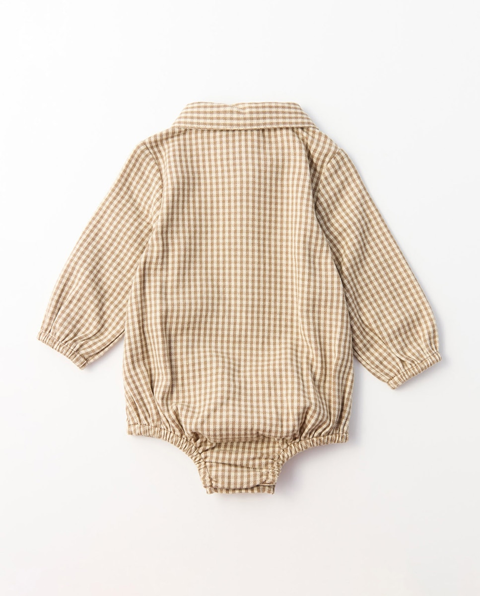 Babygrow de Flanela de Bebé Bege-5