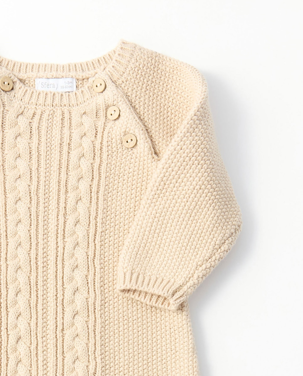 Pelele punto ocho central - Sfera - Beige Beige-2