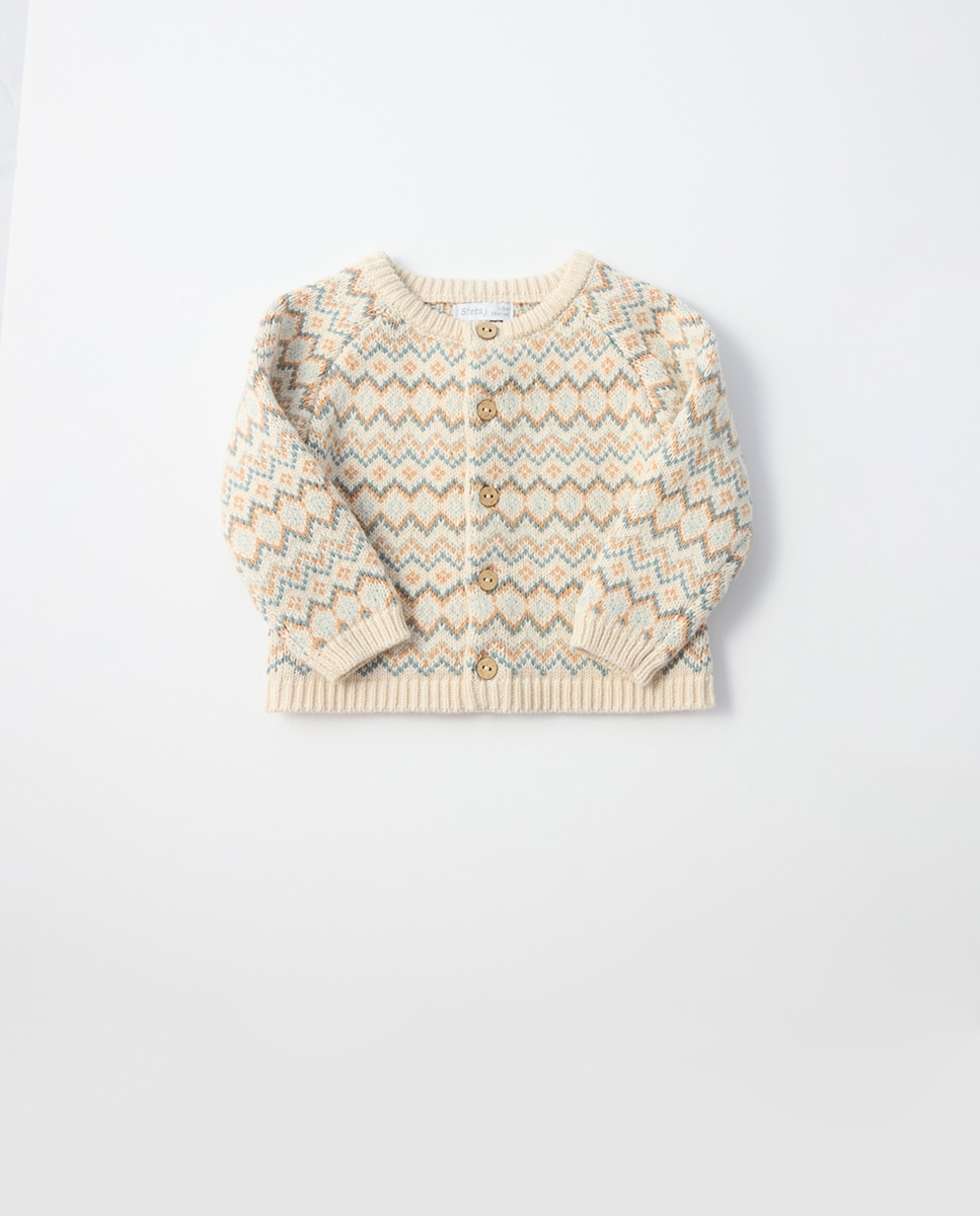Chaqueta punto jacquard botóne - Sfera - Blanco roto Blanco roto-2