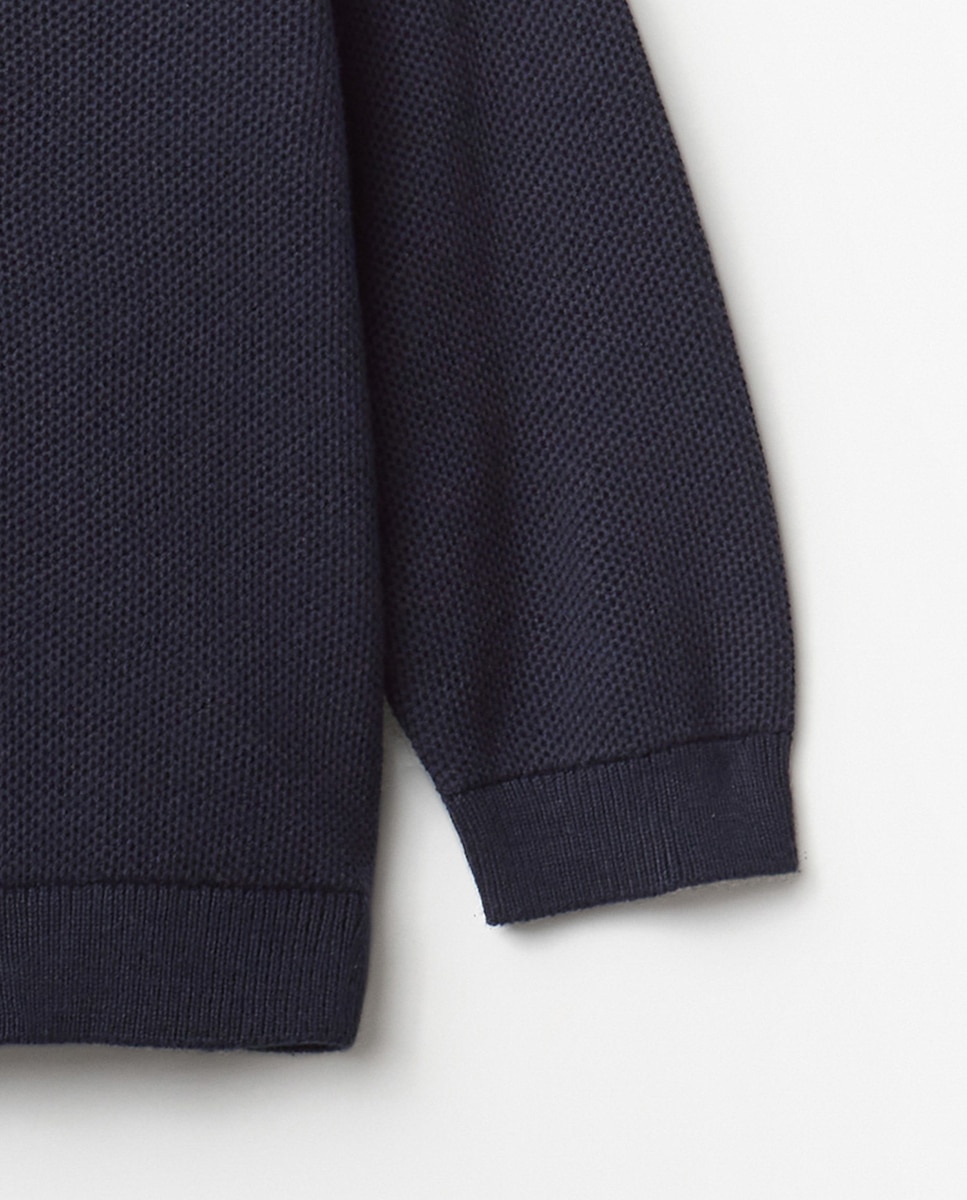 Cardigan com Fecho de Correr Azul-marinho-3