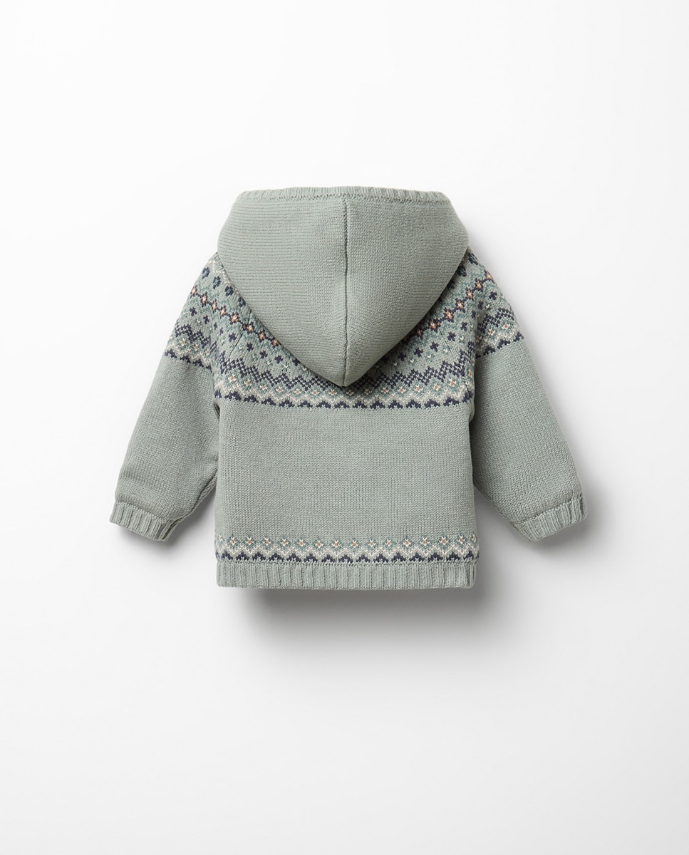 Chaqueta jacquard forrada - Sfera - 510 Verde claro 510 Verde claro-4