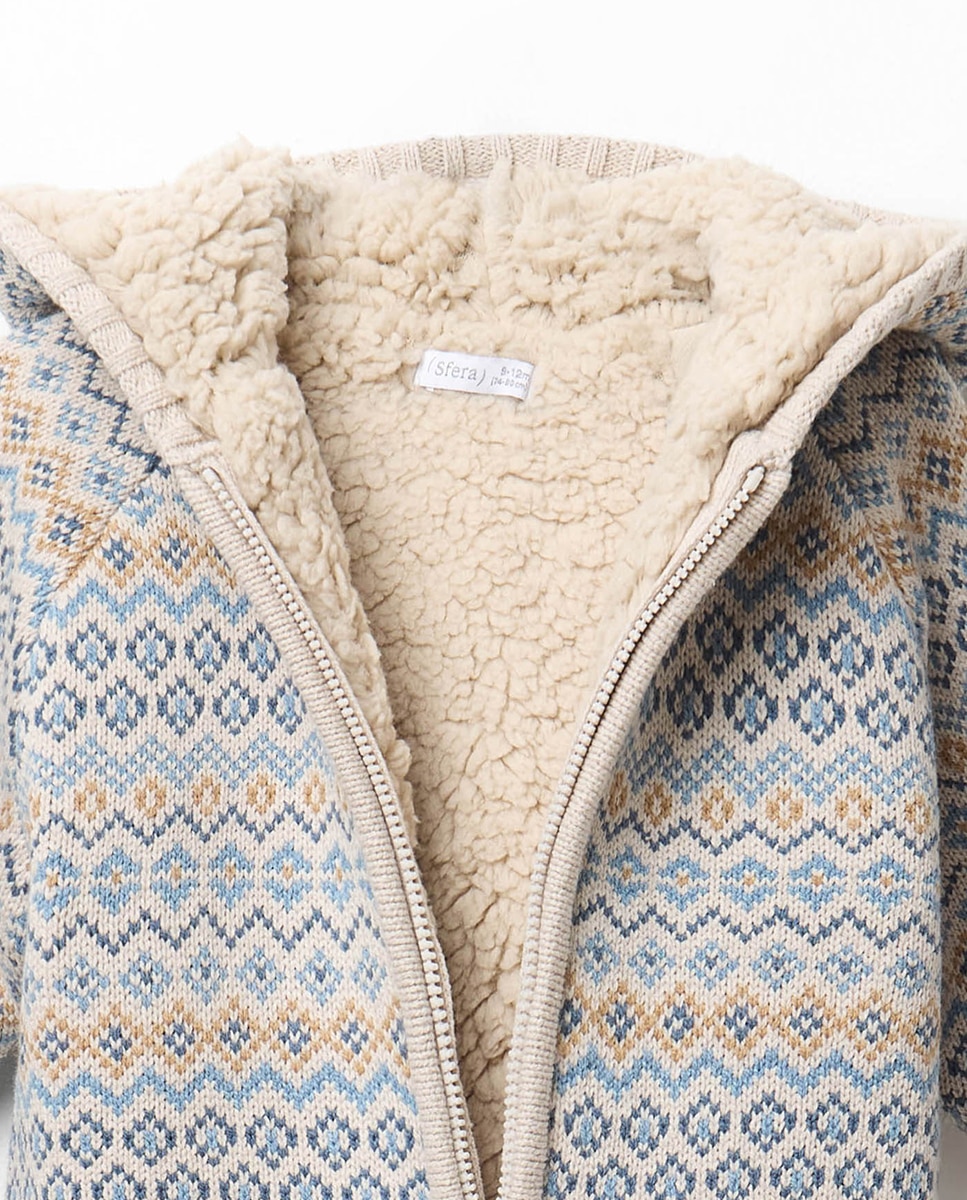 Chaqueta jacquard forrada - Sfera - Tostado Tostado-2