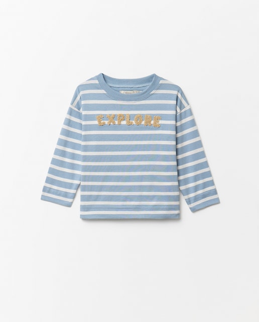 Imagem 0 de T-shirt às Riscas com Emblema
