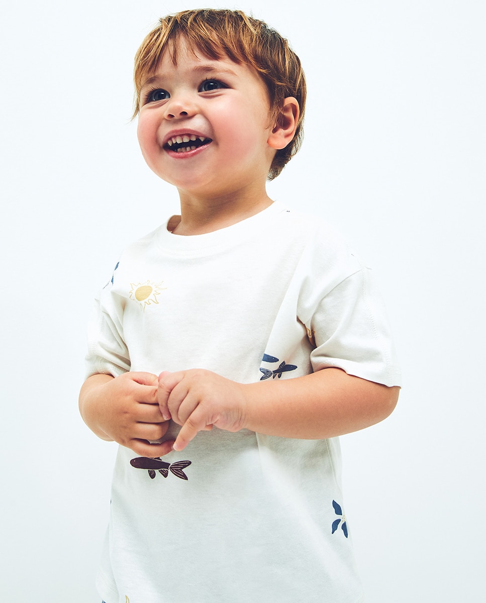 T-shirt estampada Sfera Branco-marfim-2