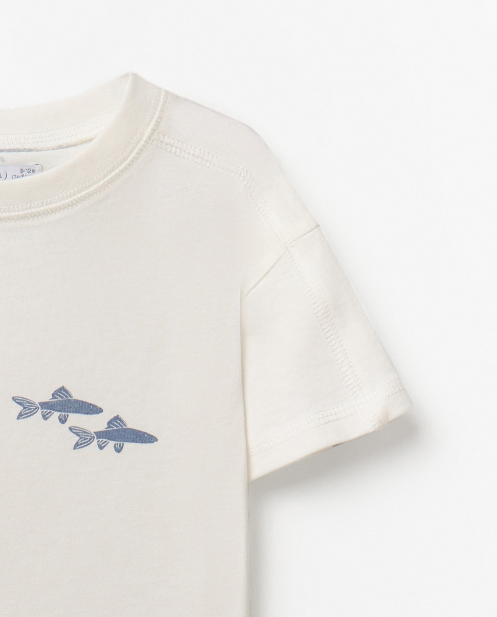 T-shirt estampada Sfera Branco-marfim-5