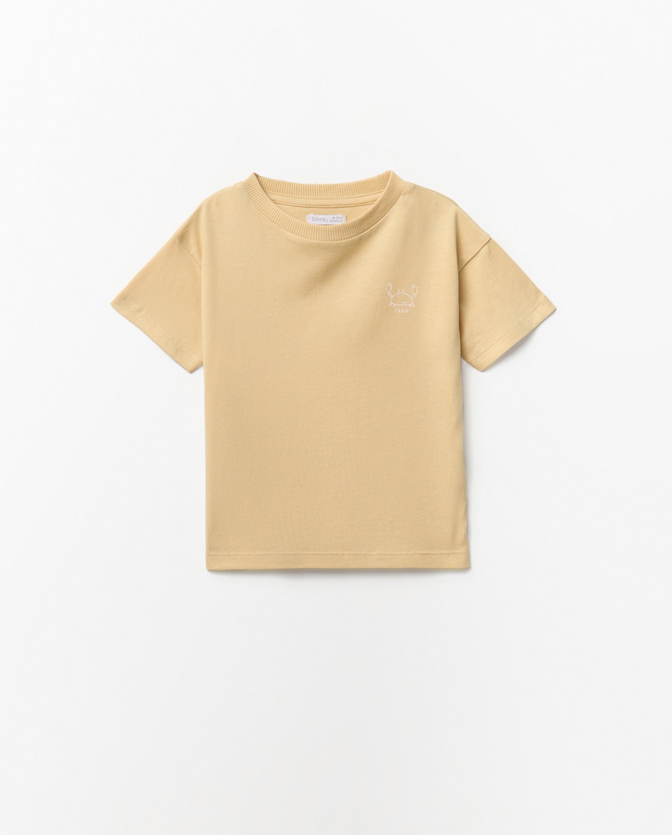 T-shirt Lisa Básica Sfera Amarelo-claro-4