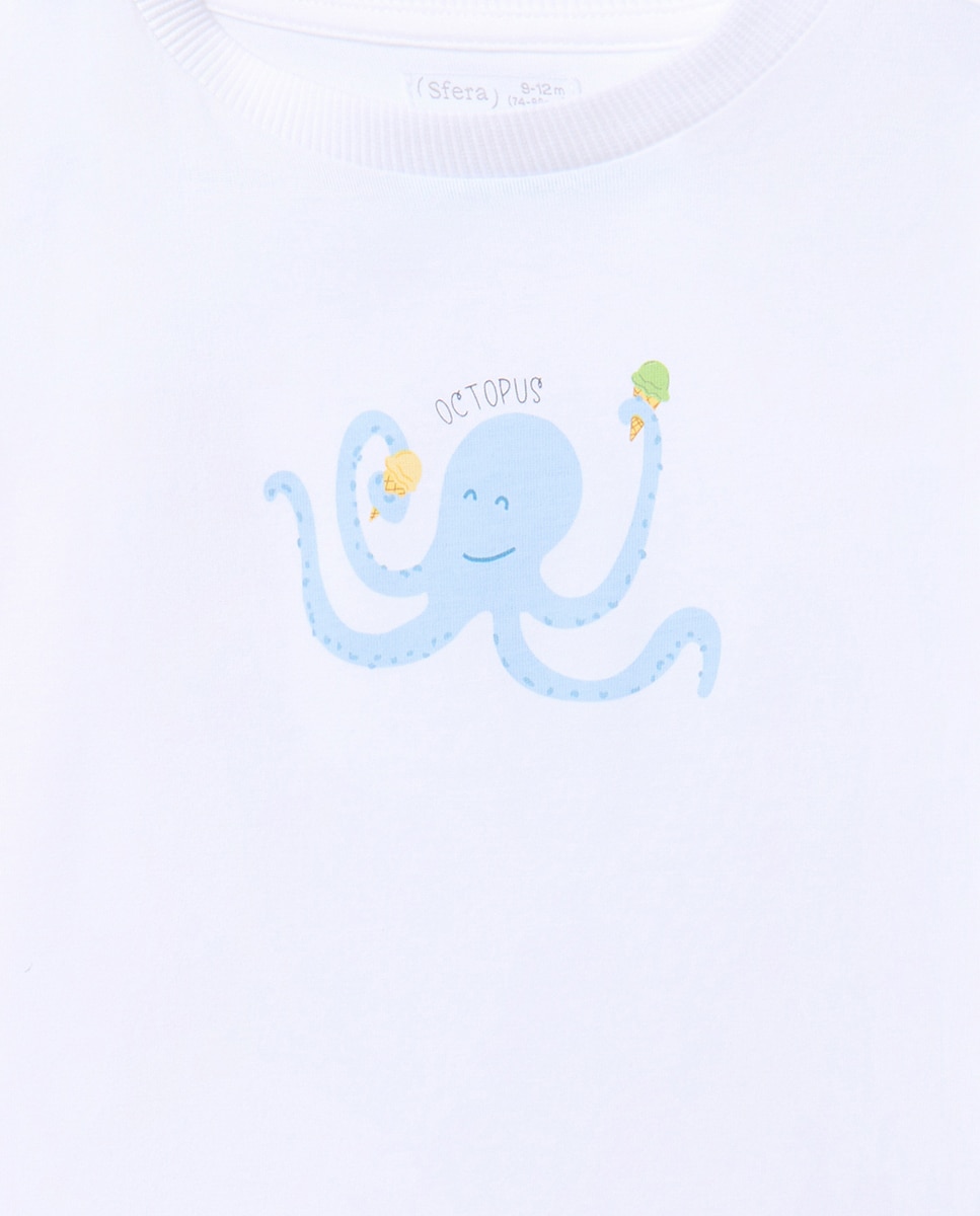 T-shirt com Estampado de Polvo Sfera Branco-2