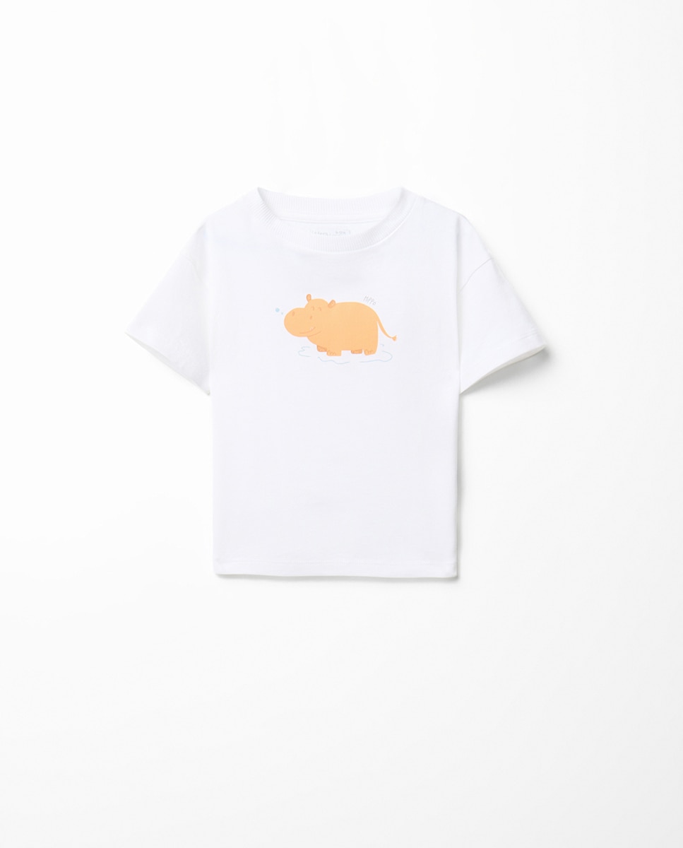Imagem 0 de T-shirt com Estampado de Hipopótamo