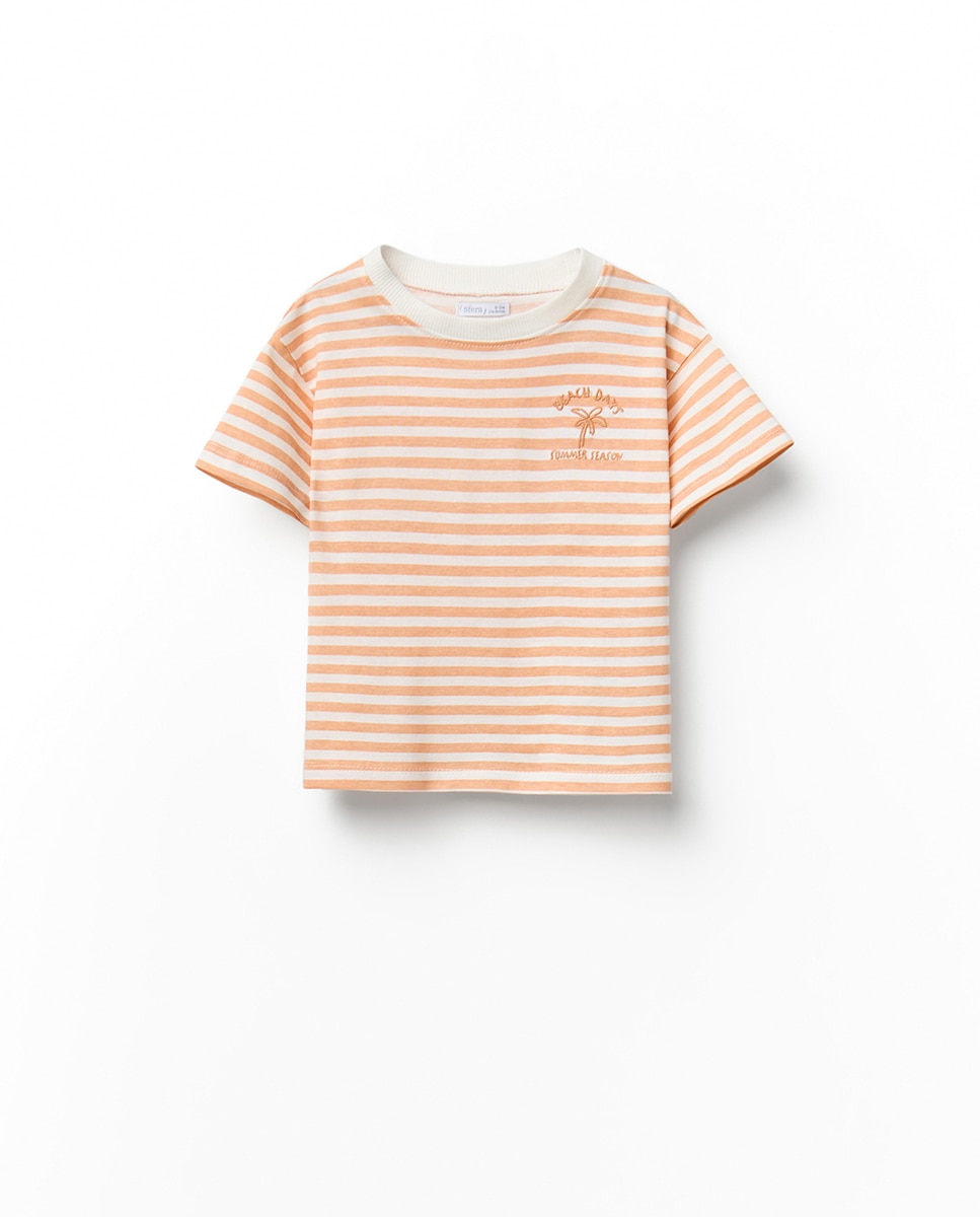 Imagem 0 de T-shirt às Riscas com Palmeira