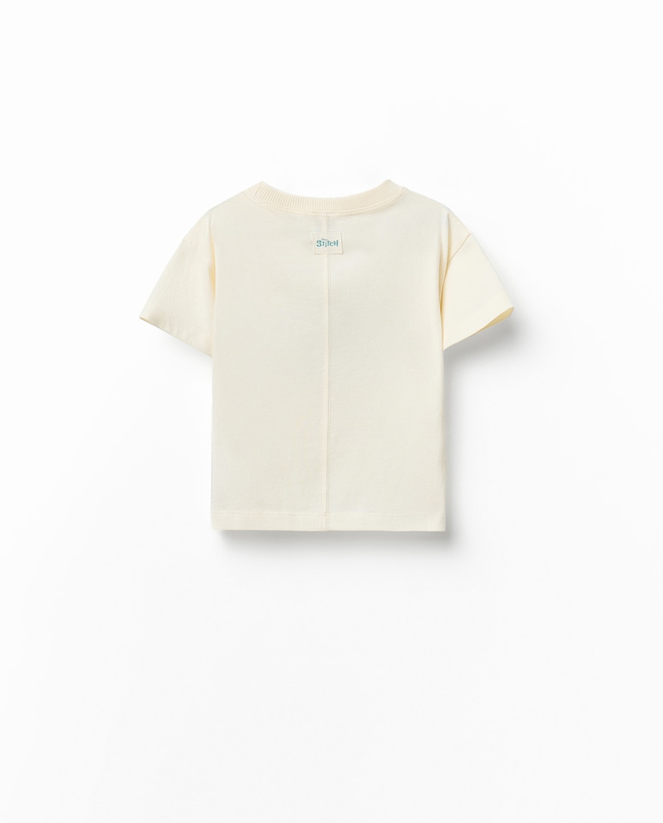 T-shirt com Estampado Stitch Sfera Branco-3