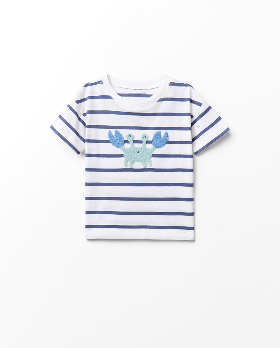 Imagem 0 de T-shirt às Riscas com Caranguejo