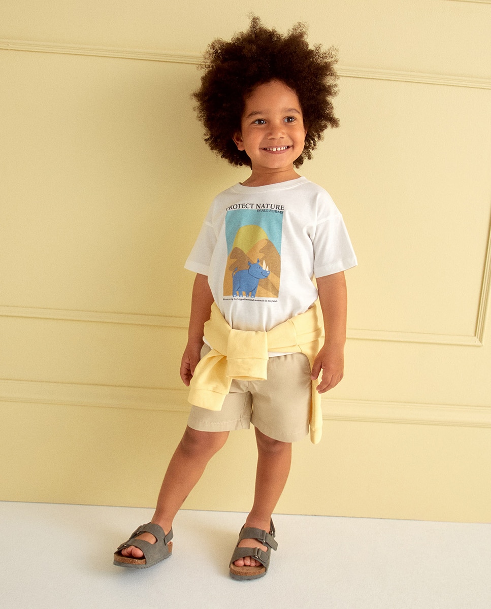 Imagem 0 de T-shirt com Estampado de Praia