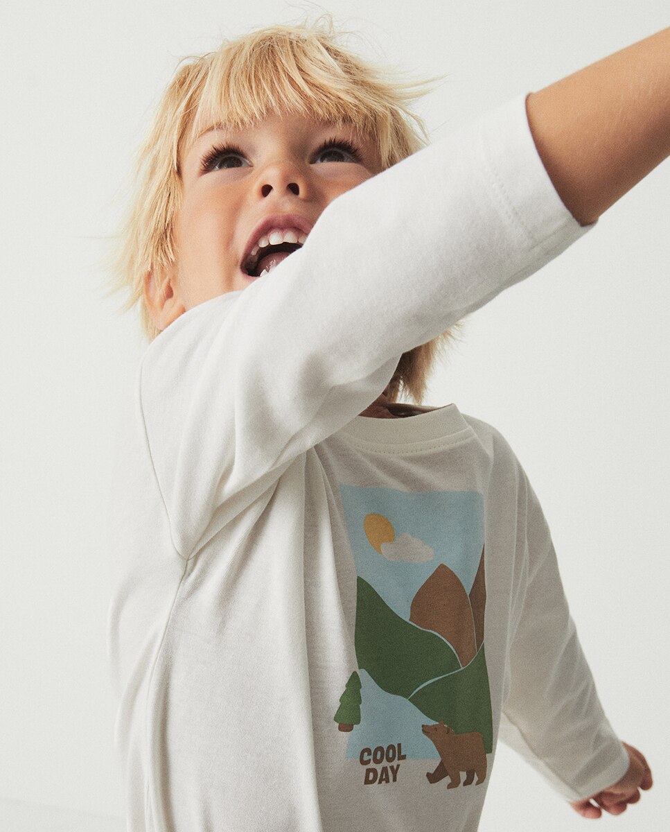 Camiseta estampado paisaje - Sfera - Blanco roto Blanco roto-2