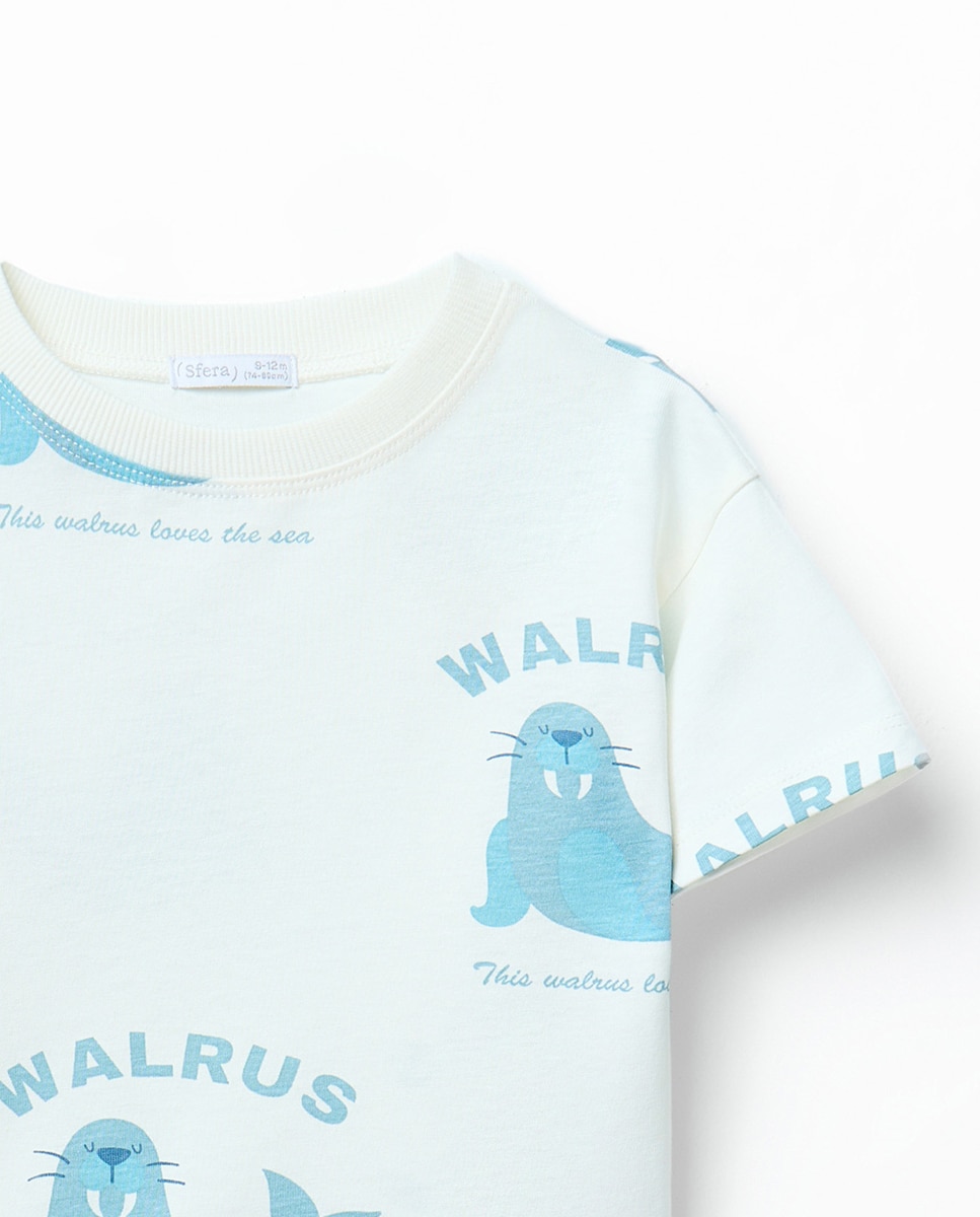 T-shirt Walrus Branco-marfim-2
