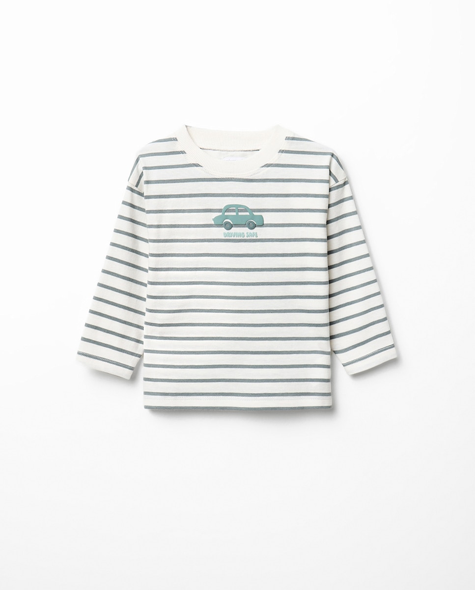 Imagem 0 de T-shirt às Riscas com Carro