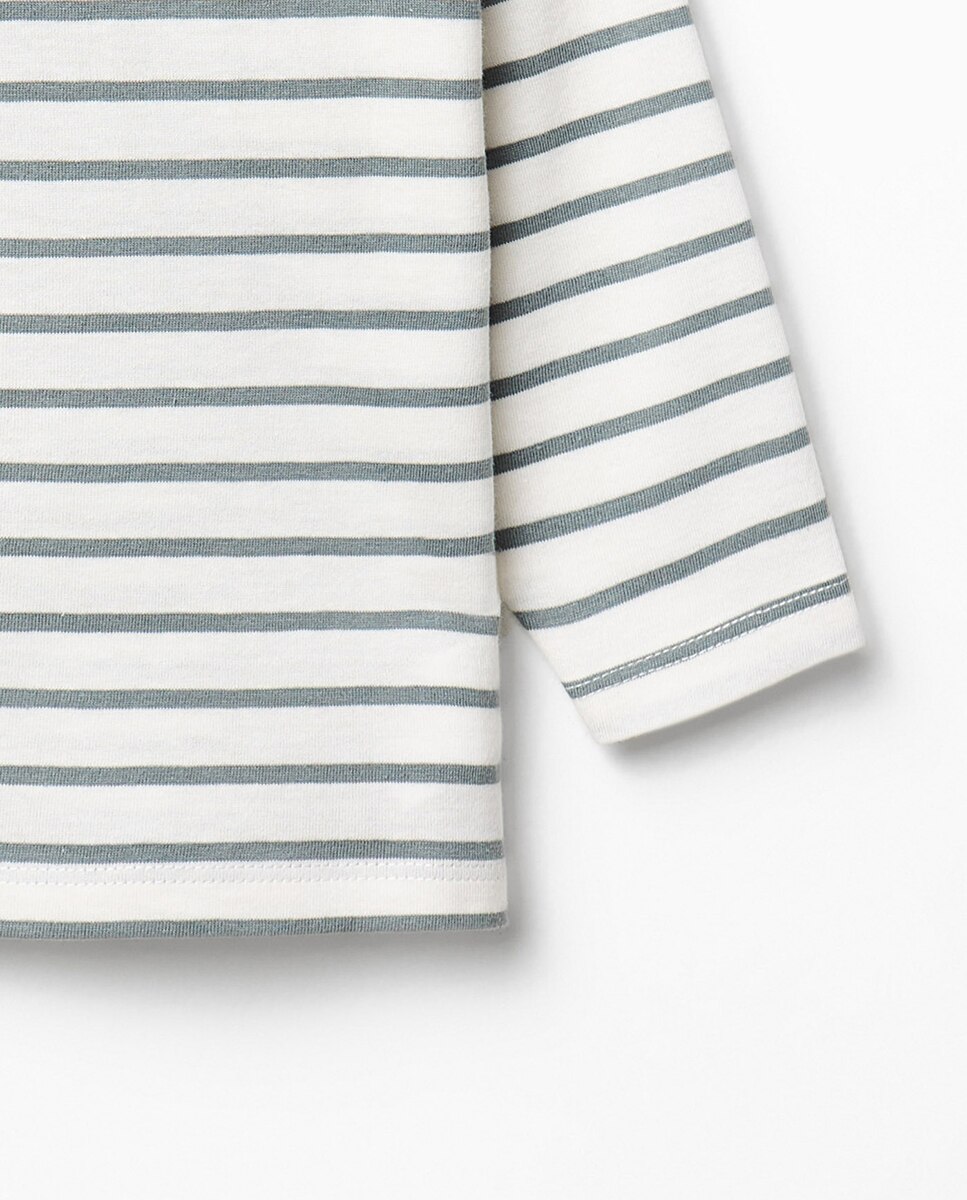 T-shirt às Riscas com Carro Sfera Azul-escuro-3