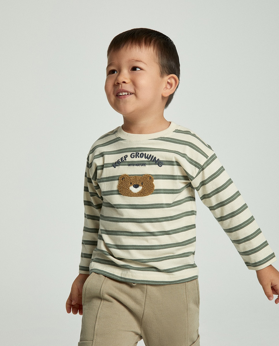 Imagen 1 de Camiseta rayas oso Verde