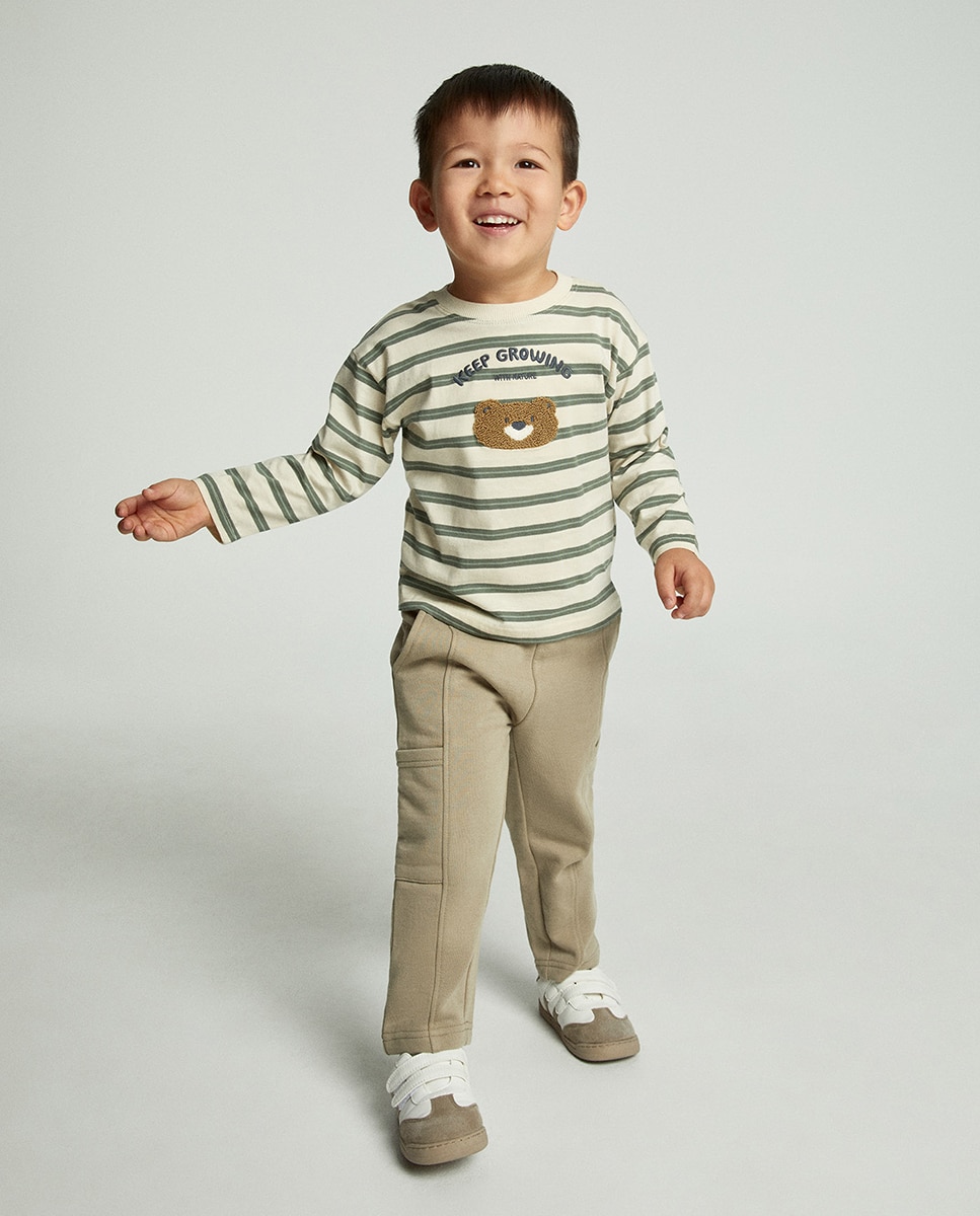 Imagen 2 de Camiseta rayas oso - Sfera - Verde Verde