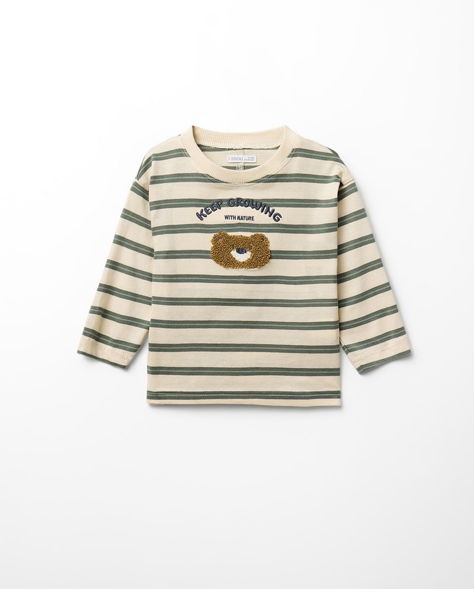 Imagem 0 de T-shirt às Riscas com Urso