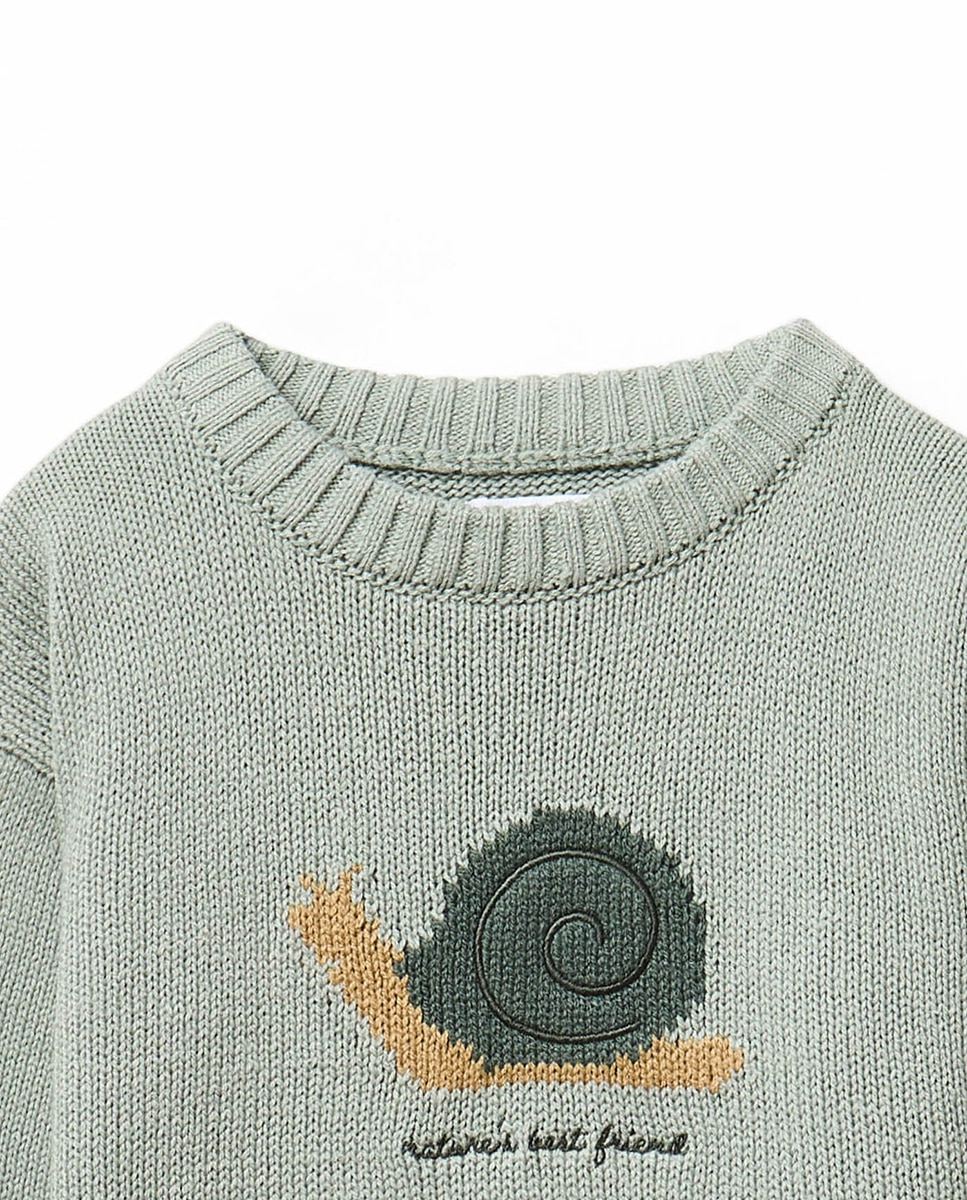 Jersey intarsia caracol - Sfera - Verde Verde-2