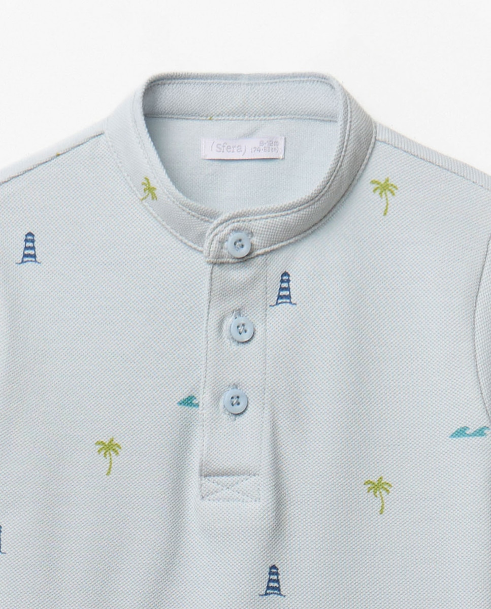 Polo Estampado Sfera Azul-claro-2