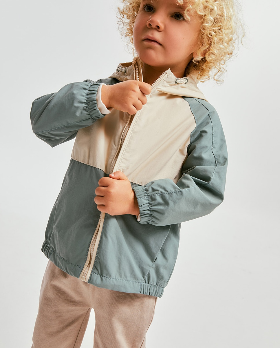 Corta-Vento com Capuz Verde-claro-3