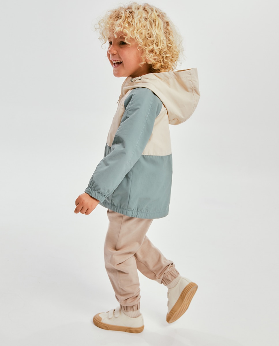 Corta-Vento com Capuz Verde-claro-4