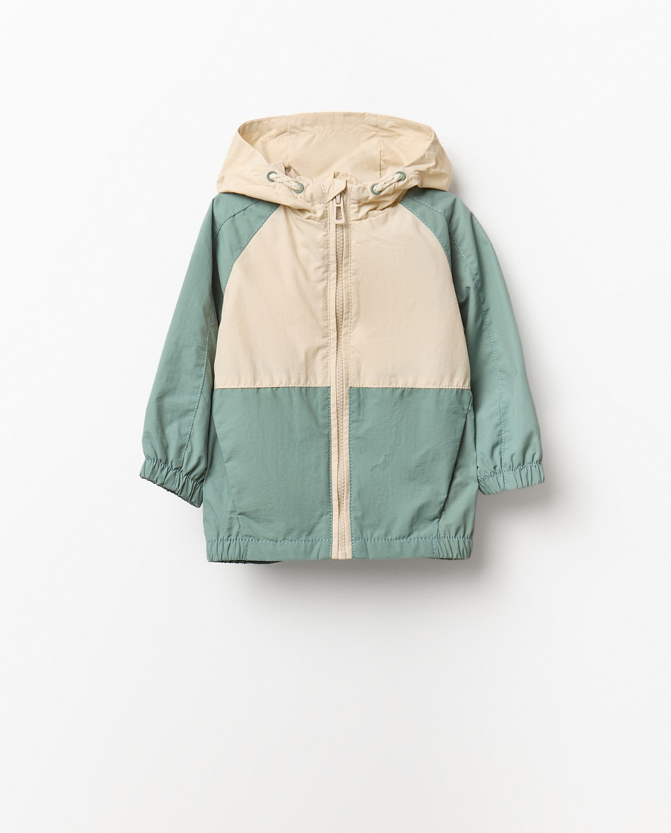 Corta-Vento com Capuz Verde-claro-5