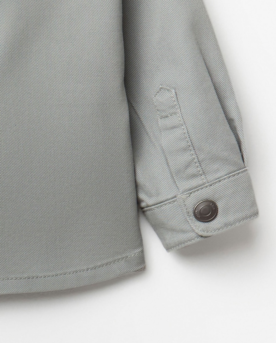 Sobrecamisa com Bolso Canguru e Capuz Sfera Caqui-6