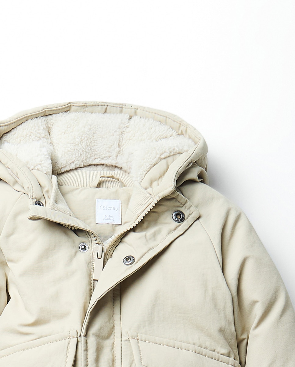 Parka com Capuz e Bolsos Sfera Torrado-2
