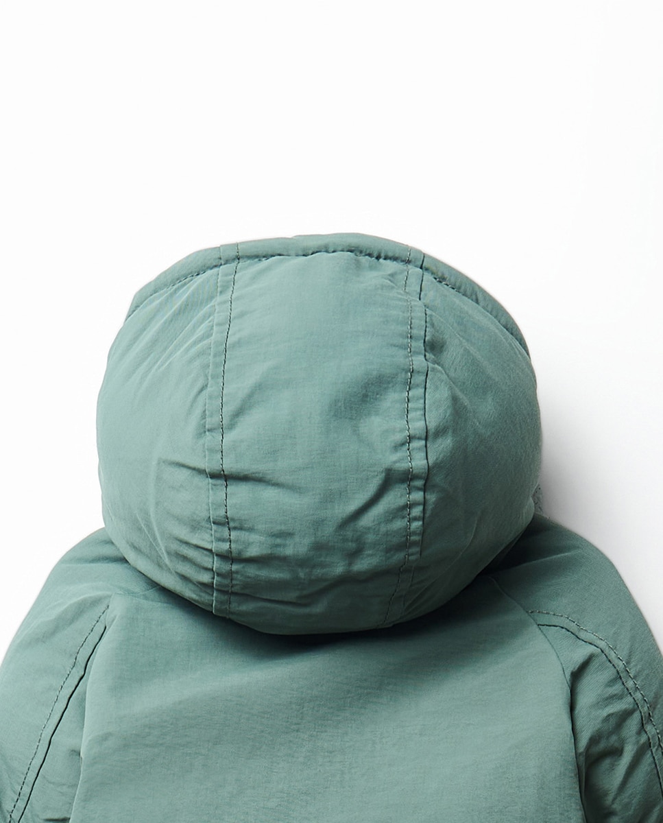 Parka com Capuz e Bolsos Sfera 520 Caqui-3