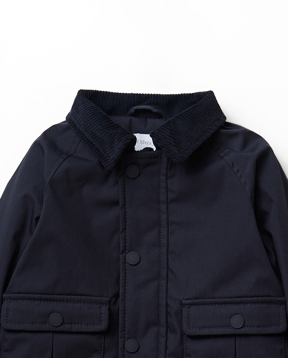 Parka Waterproof com Capuz Sfera Azul-marinho-2