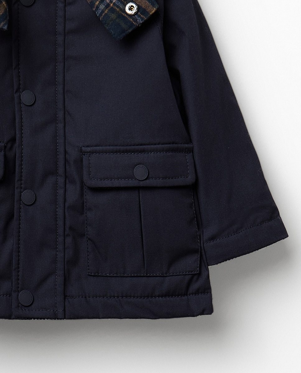 Parka Waterproof com Capuz Sfera Azul-marinho-3