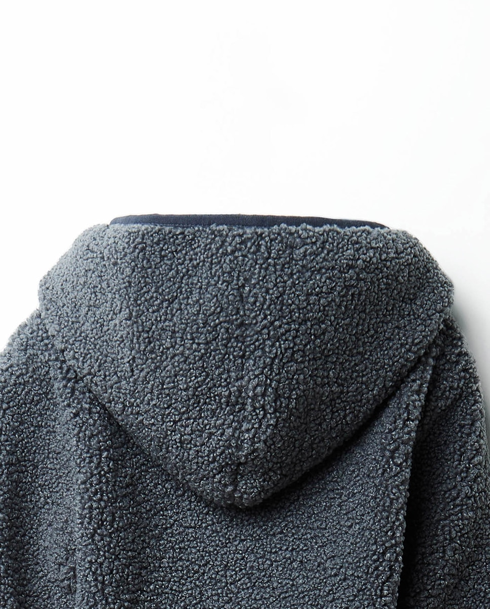 Pelo de Borrego com Bolsos Sfera 820 Cinzento Médio-3