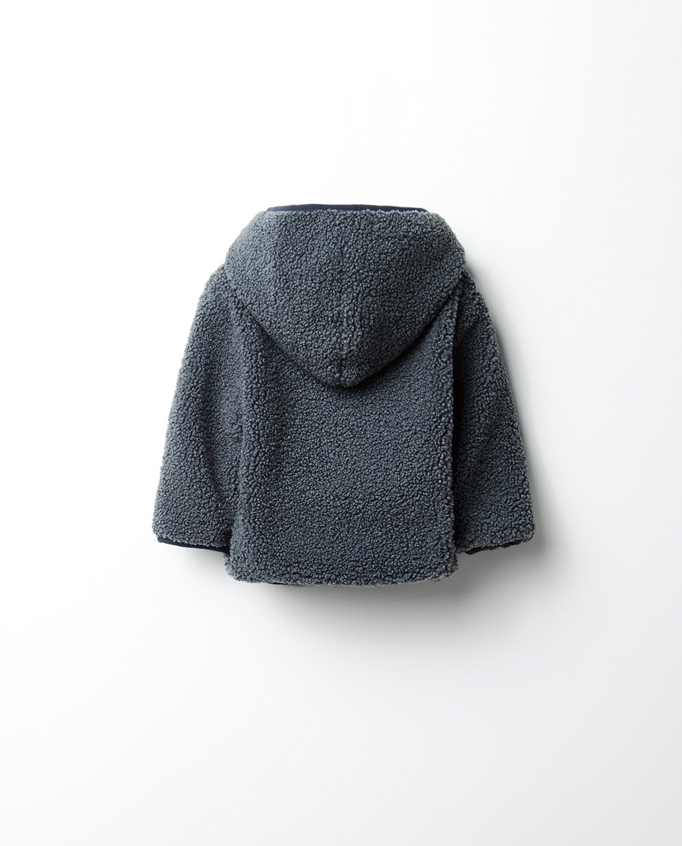 Pelo de Borrego com Bolsos Sfera 820 Cinzento Médio-4