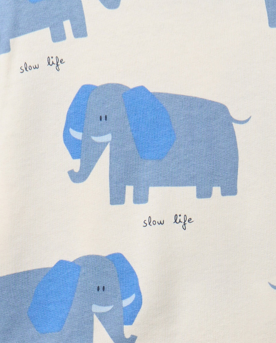 Sweatshirt com Estampado de Elefantes Cru-3