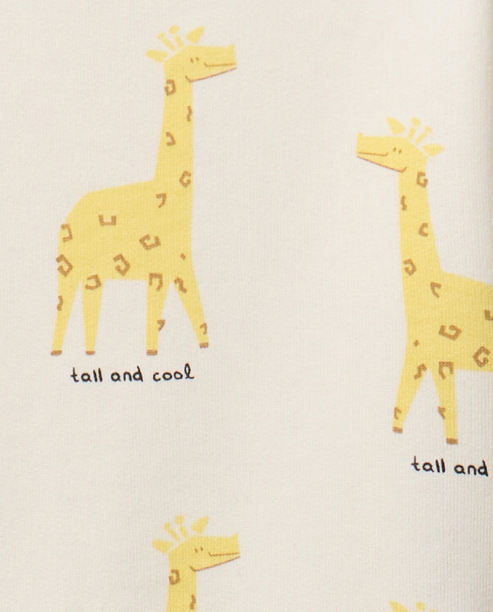 Sweatshirt com Estampado de Girafa Branco-marfim-4