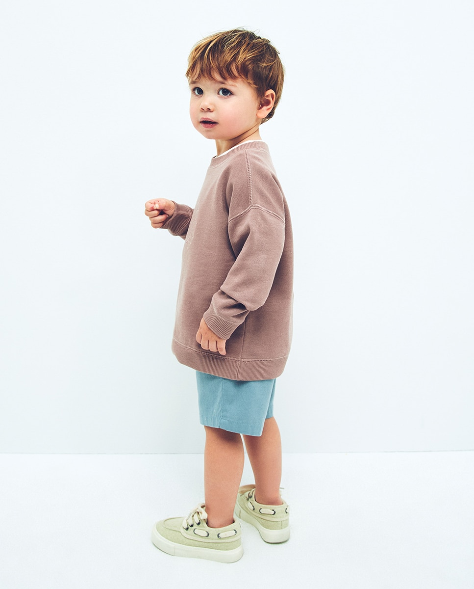 Sweatshirt com Bordado Central Roxo-2