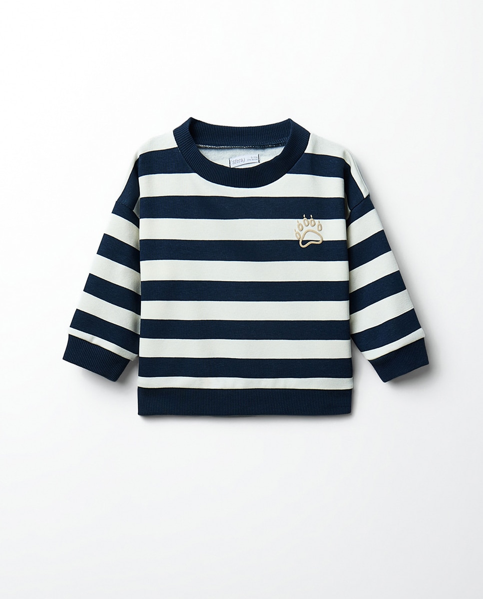 Imagem 0 de Sweatshirt às Riscas com Bordado